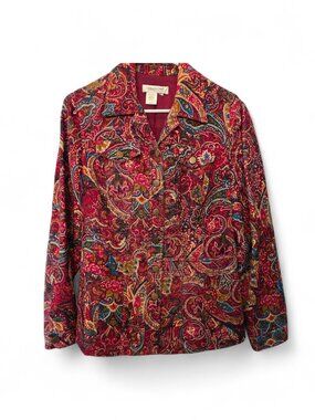 Coldwater Creek Corduroy Tapestry Jacket